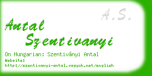 antal szentivanyi business card
